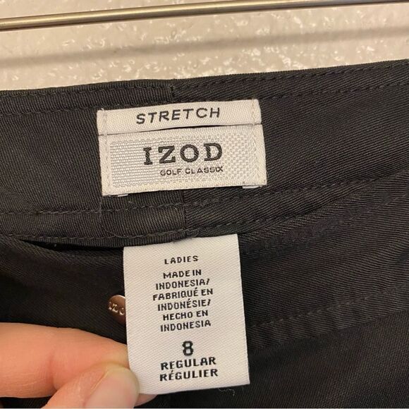 IZOD stretch GOLF CLASSIX Black cargo pants jogger trousers slacks-8 - Picture 15 of 15